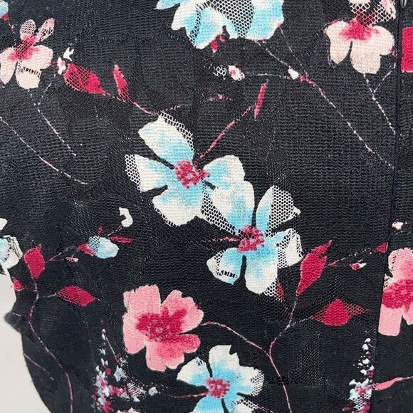 Studio One Womens Fit & Flare Dress Floral Lace Cap Sleeve Red Black Size 4 - Picture 6 of 10